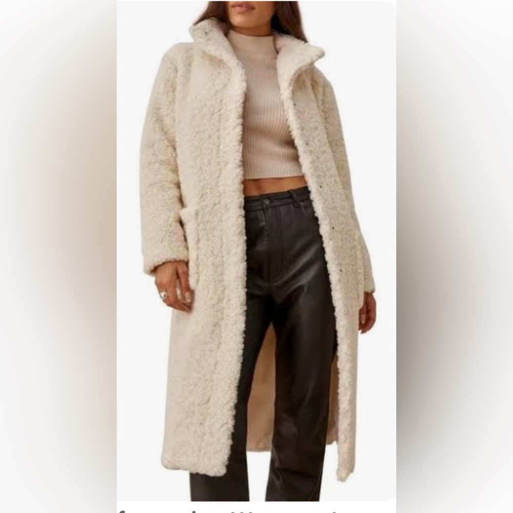 Reformation Off-White Teddy Coat - Picture 3 of 7